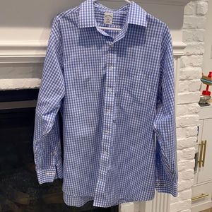 Cornflower Blue Gingham Button Down Dress Shirt